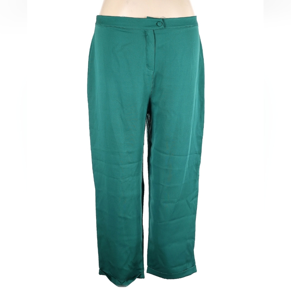 Green Boohoo Wide Leg Pants